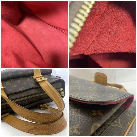 LOUIS VUITTON Tote Bag M51162 Brown Beige Monogram Canvas Tanned Leather - Picture 10 of 10